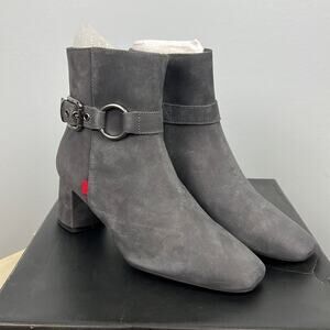 Marc Joseph Madison block heel Bootie Grey Nobuck new in box size 6.5
